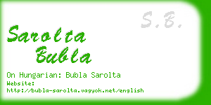 sarolta bubla business card